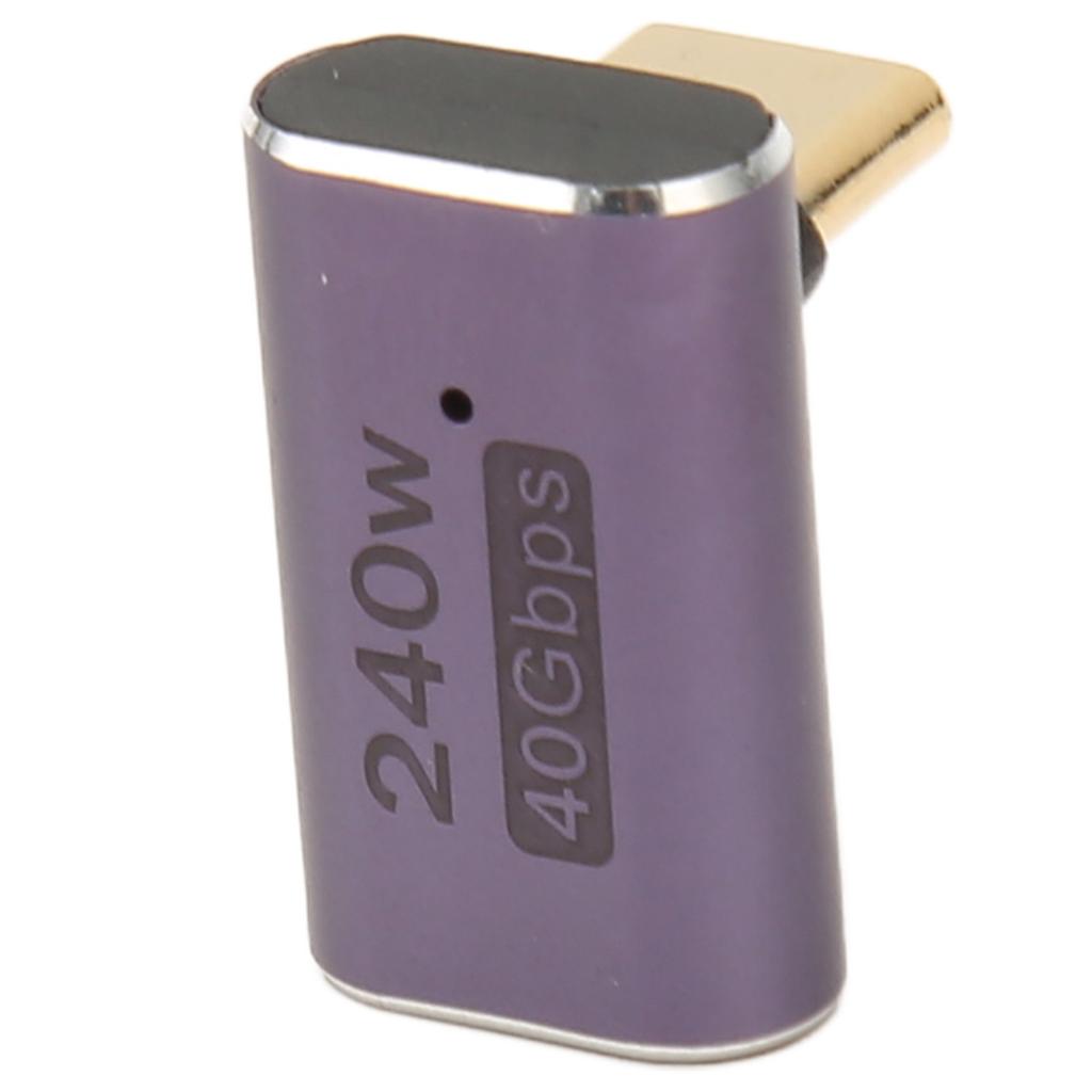 Adaptateur USB C Femelle vers USB C Mâle PD 240W 8K 60HZ Haute Vitesse 40Gbps USB4.0 C Adaptateur à Angle Droit