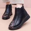 Winter Mom Cotton Shoes Soft Leather Shoes Plush Medium Female Boots Plush Warm Old Man Grandma Martin Boots Female
