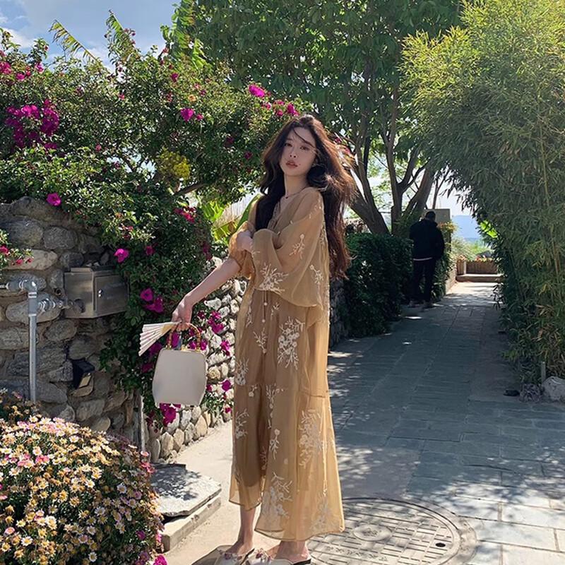 JK&JS New Chinese Style Embroidered A-Line Long Dress