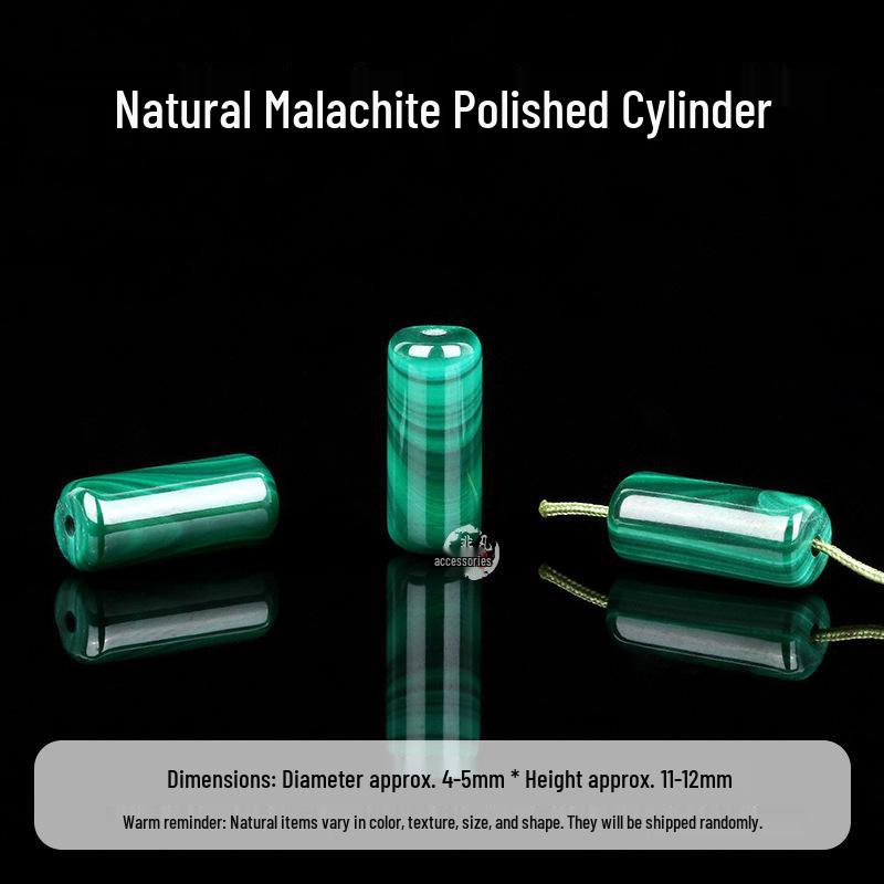 Natural Malachite Polished Cylindrical Spacer Beads for DIY Buddhist Jewelry