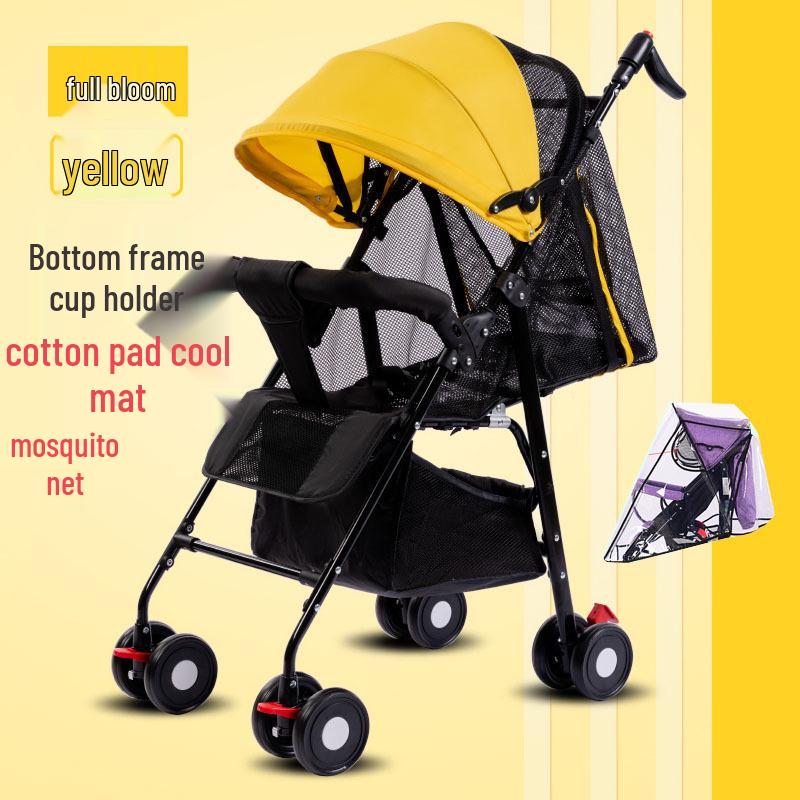 Lightweight Foldable Baby Stroller for Sitting or Lying