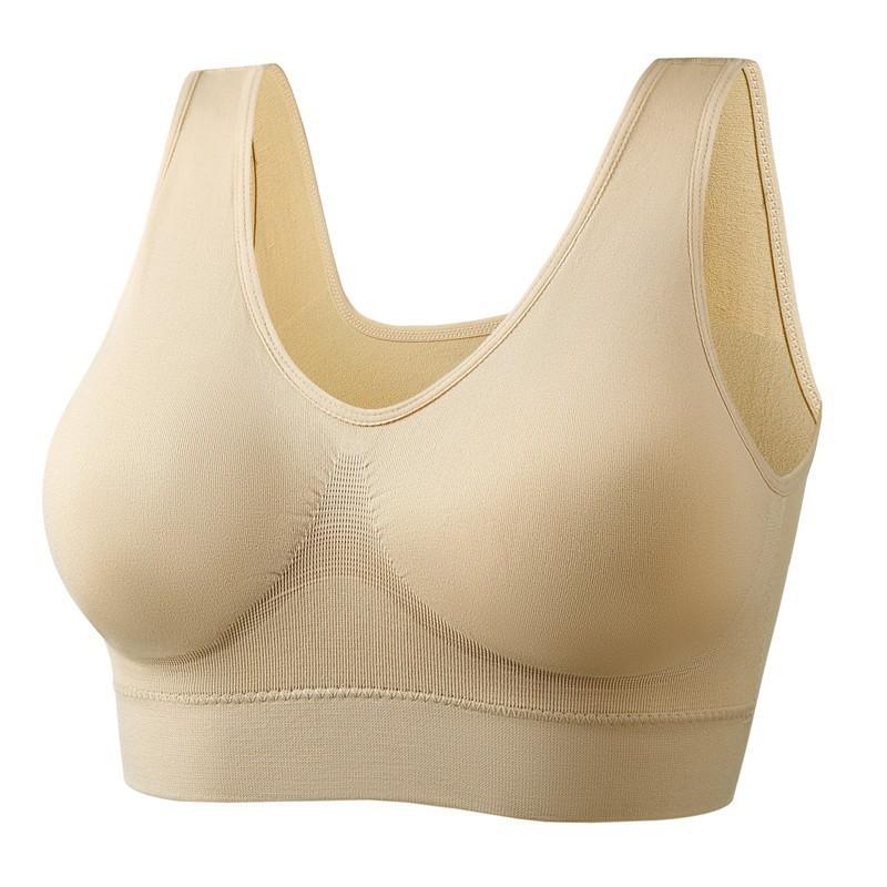 Plus Size One-Piece Seamless Sports Bra, Wireless Removable Pads Thin Running Yoga Athletic Underwear for Women