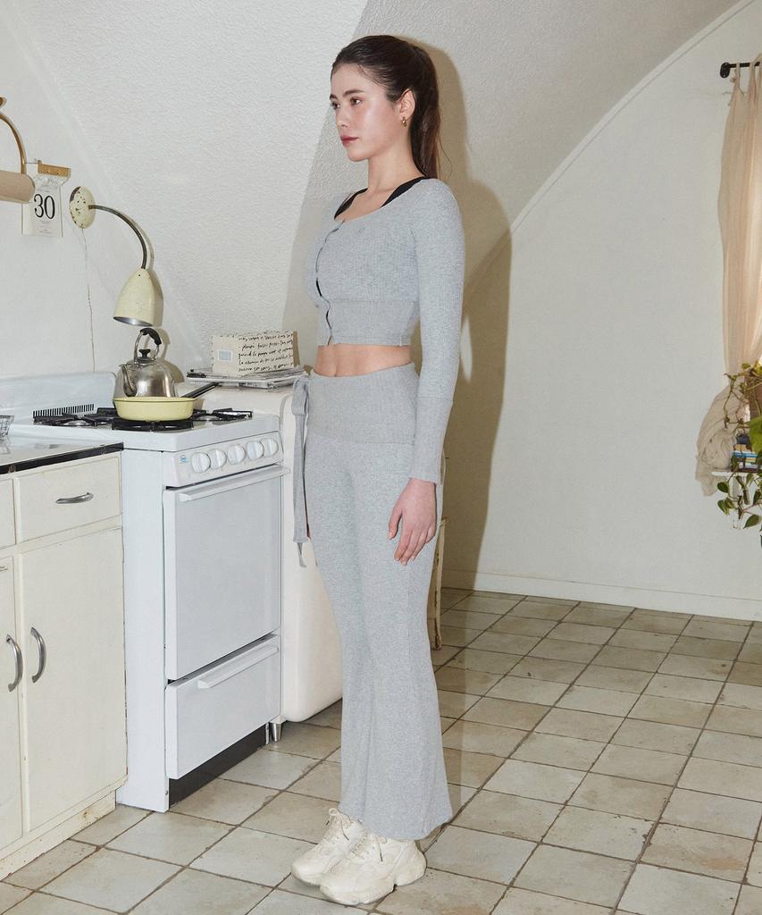 Yuhili Modal Knit Flare Pants / Melange