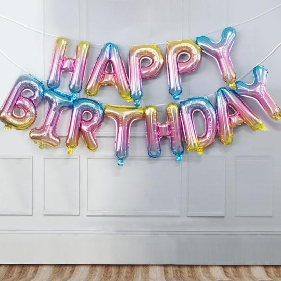 Happy Birthday Balloons Reusable Festive Fine Workmanship Birthday Party  Decorations Banner Balloons for Gathering