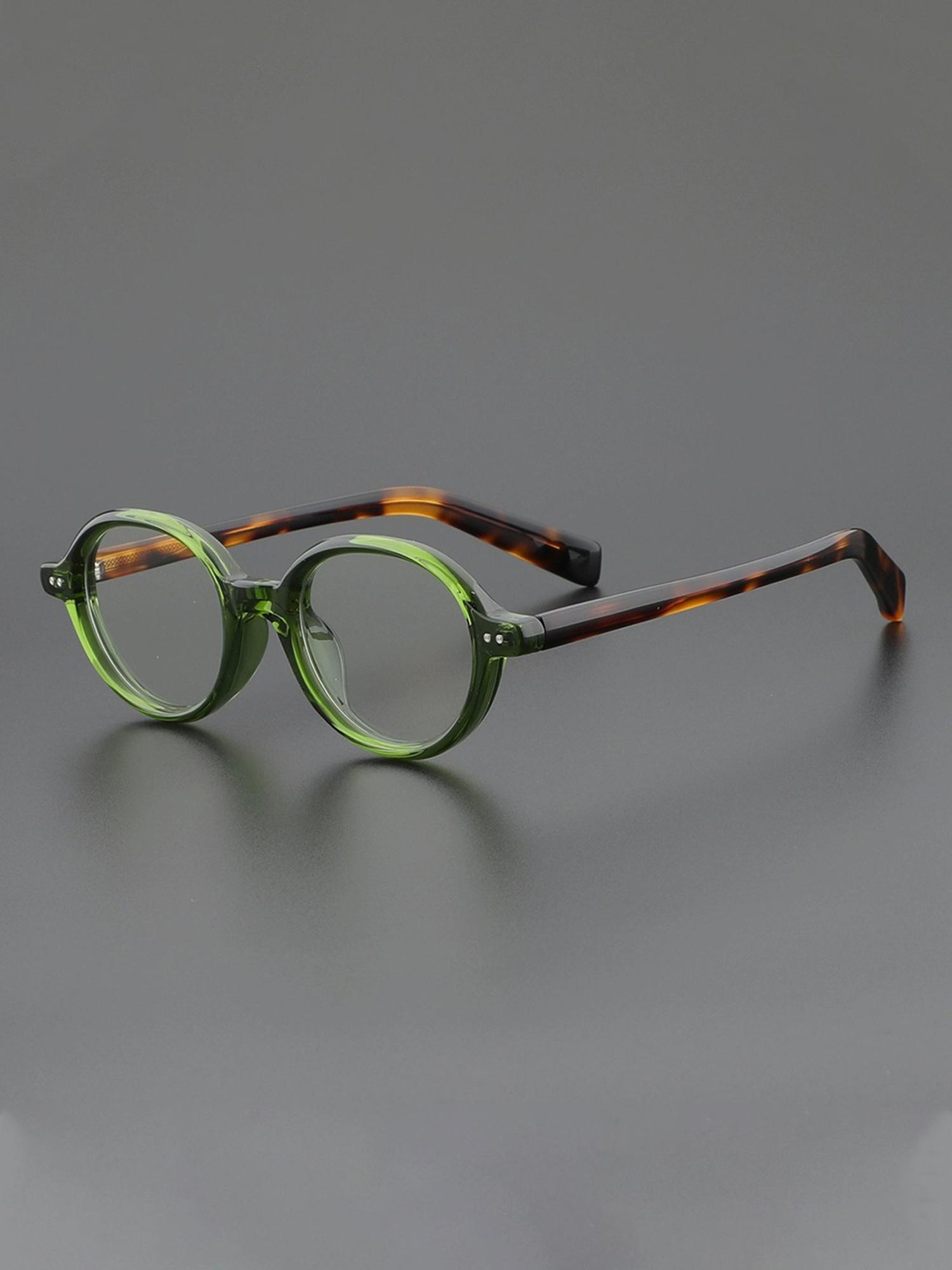 

Oval Glasses for Women Retro Acetate Vintage Glasses Frame Optical Round Men Female Brown Green Clear Lens Unisex
