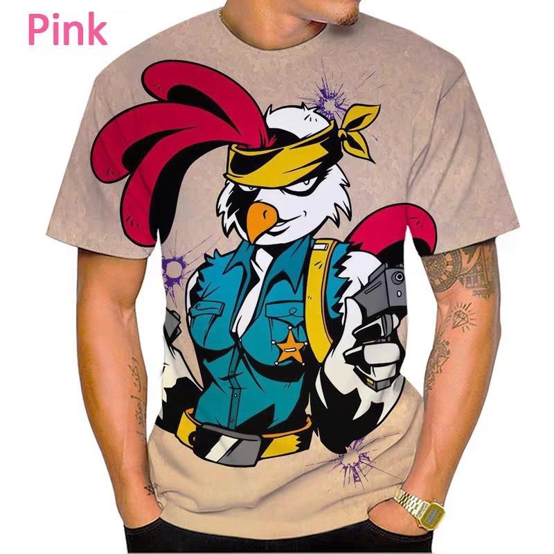 Trendy Versatile Loose Fun 3D Digital Printing Summer Men s Short Sleeve T-Shirt S