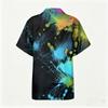 Mens Short Sleeve Casual Shirt Cotton Linen Button Down Collared Top Lightweight Breathable Summer Shirt