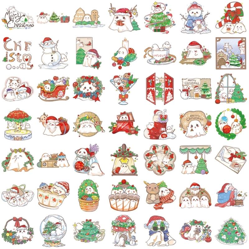 

50Pieces Holiday Ghostly Cartoon Stickers Removable Adhesive Decals Collectible For Electronics Accessories Decorations 1