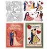 Bride and Bridegroom Carbon Steel Cutting Dies Stencils, for DIY Scrapbooking, Photo Album, Decorative Embossing Paper Card, Human, 180x220x0.8mm