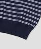 AGOD Collar Button Stripe Half Knit [Navy]