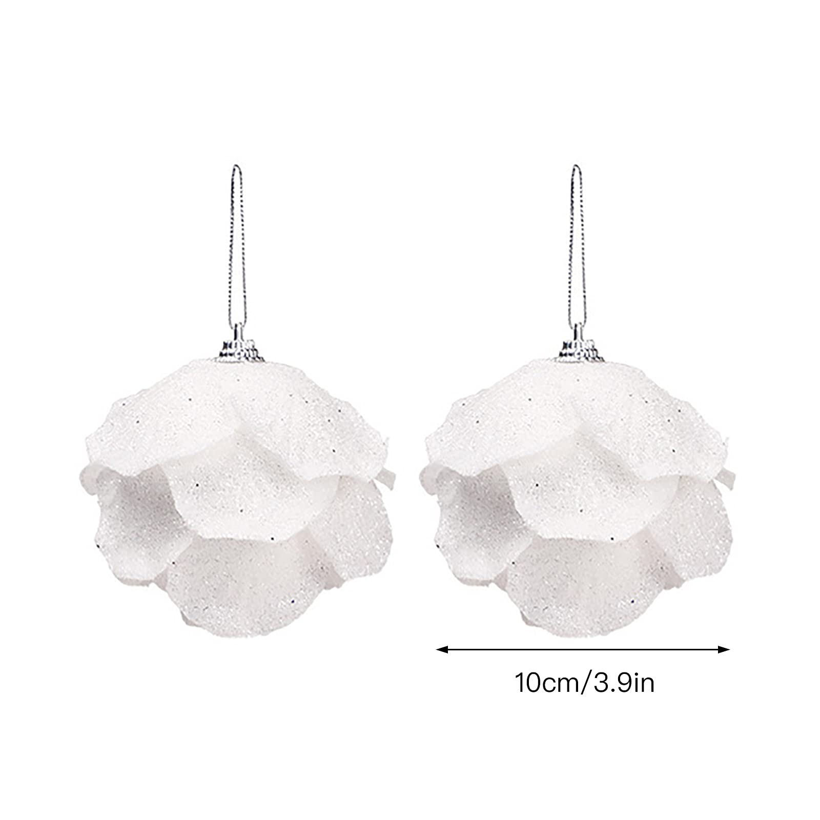 

Рождественские шары Украшения Блеск Белое Перо Лепесток Пена Небьющиеся Шаровые Украшения Рождественская Елка Подвеска Подвеска Новогоднее Украшение Партии 10CM-2PCS-Bud