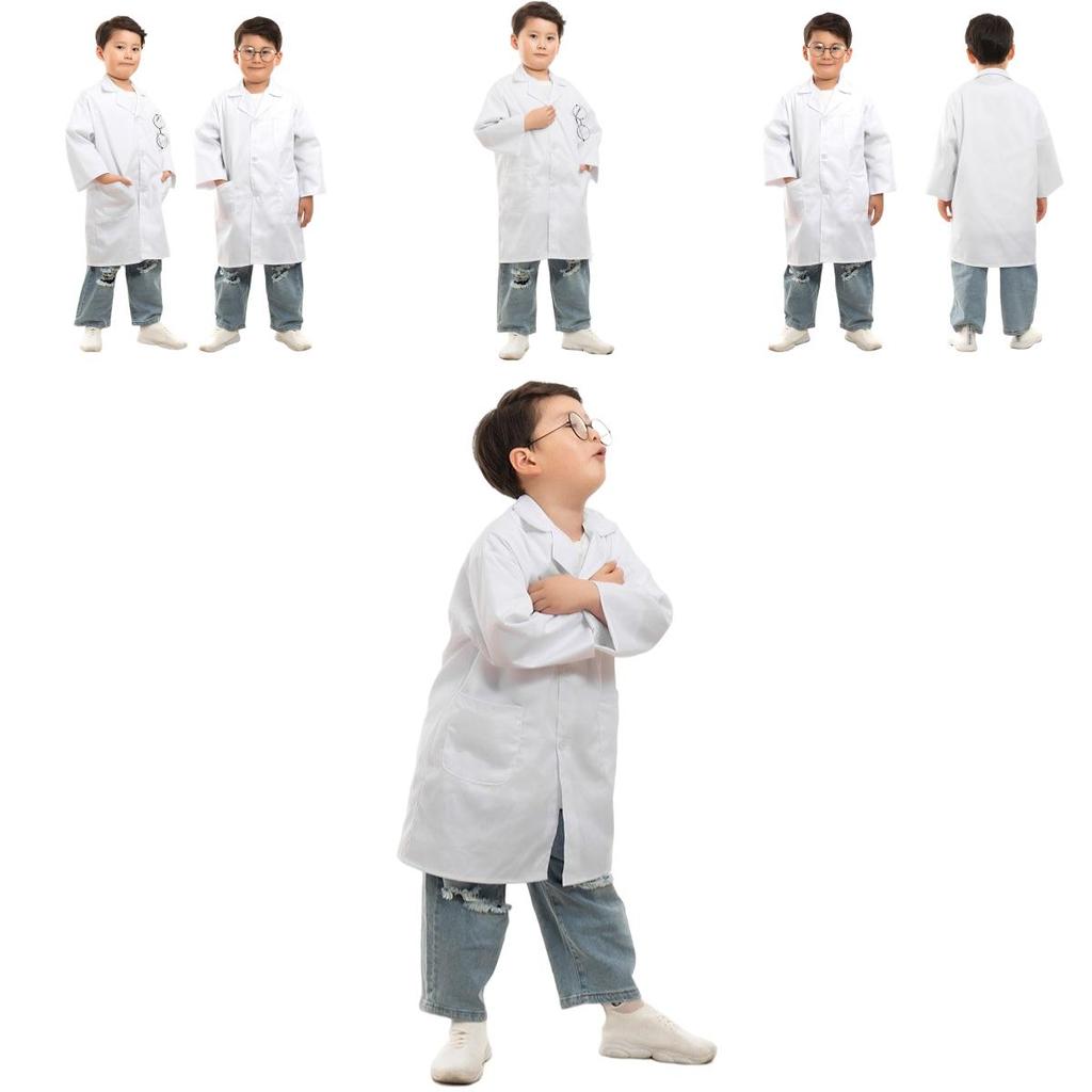 Camice Bianco da Medico per Bambini Camice da Laboratorio Bianco per Giochi di Ruolo Esperimenti Scientifici