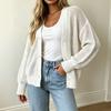 Women's Openwork Knit Button Down Cardigan Sweater for Casual Everyday Wear