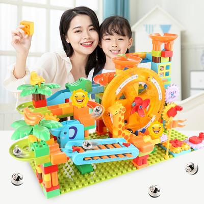Novíssimo Tamanho Grande Pista de Bolinhas de Mármore Blocos de Construção Criativos Piano DIY Blocos Plástico Slide Funil Tijolos de Montagem DIY
