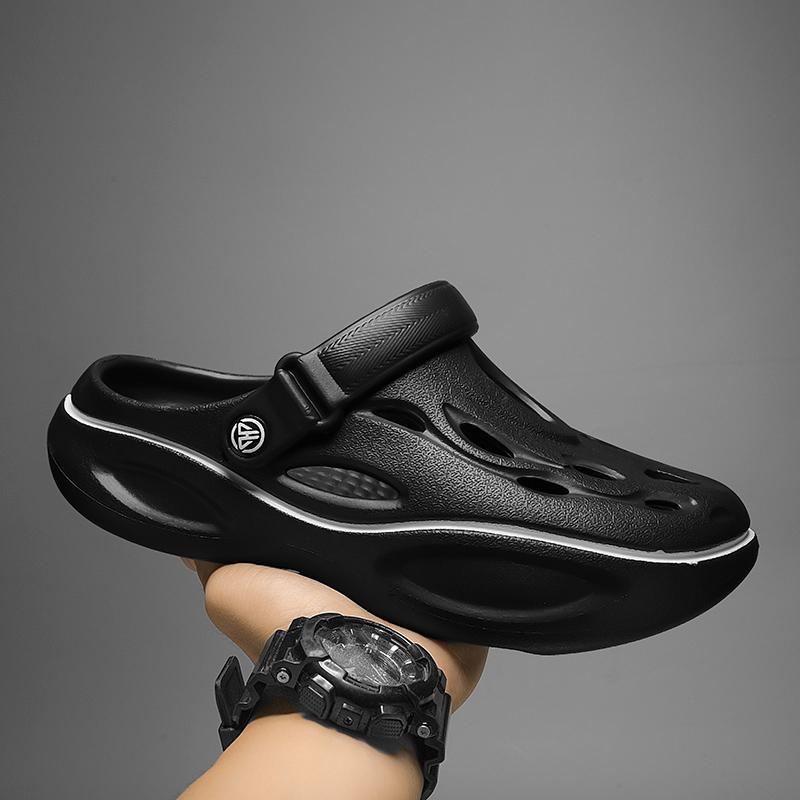 

Мода Новые модные сандалии Мужские EVA повседневные удобные с отверстиями садовые туфли уличные мужские пляжные сандалии домашние тапочки унисекс 36-37 чёрный