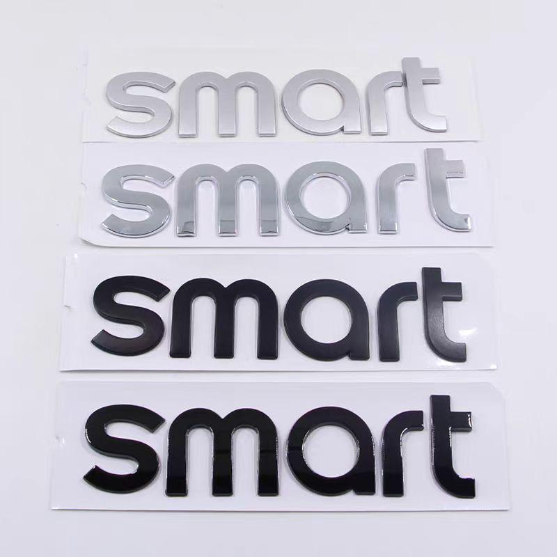 Compatible with Mercedes Smart Front & Rear Emblems, 'Smart Little Elf' Letter Stickers, Modified Car Tail Number Decals