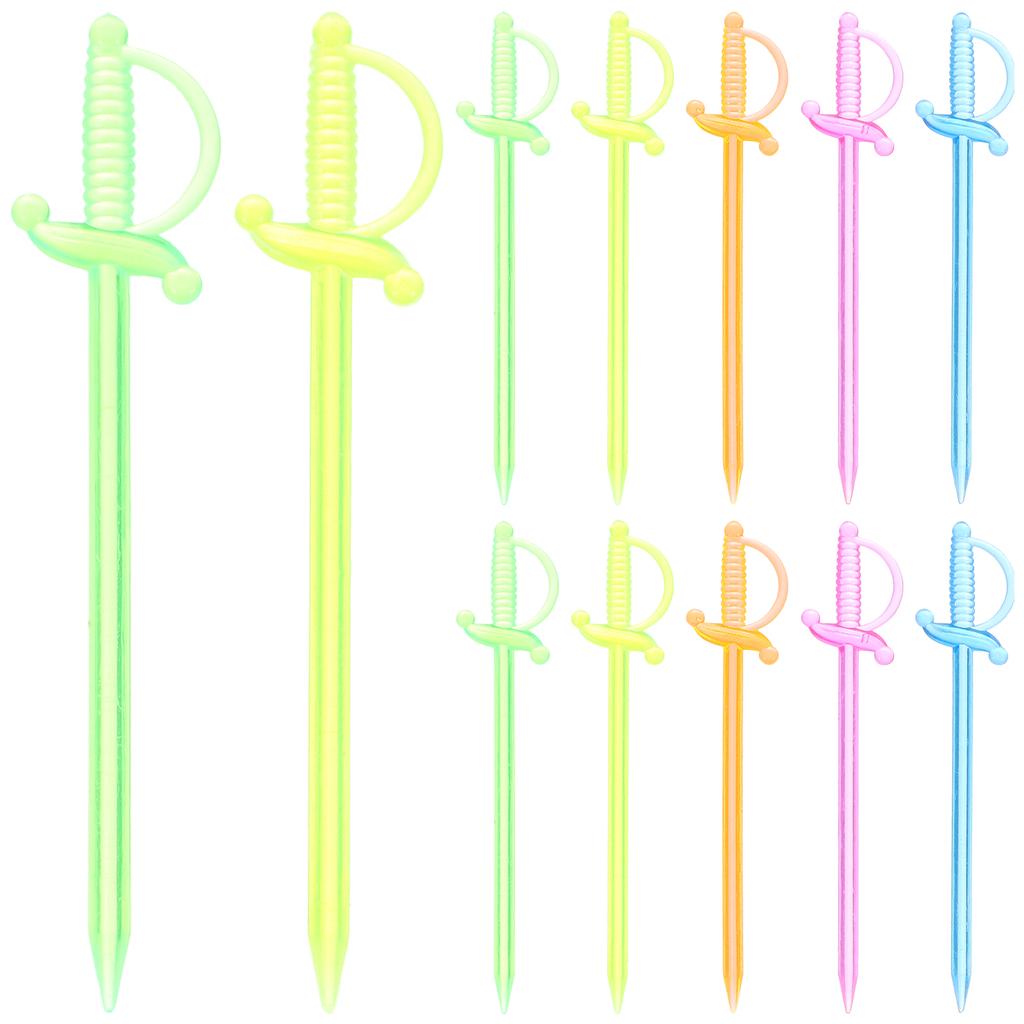 200 Pcs Fruit Plastic Picks Sandwich Toothpicks Snack Dessert Fork Cocktail Cake Decor Appetizer Forks Party Sword