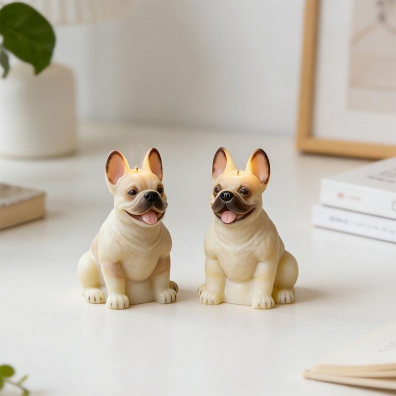 Creative French Bulldog Silicone Candle Mould For Customes Aromatherapys And Decoration
