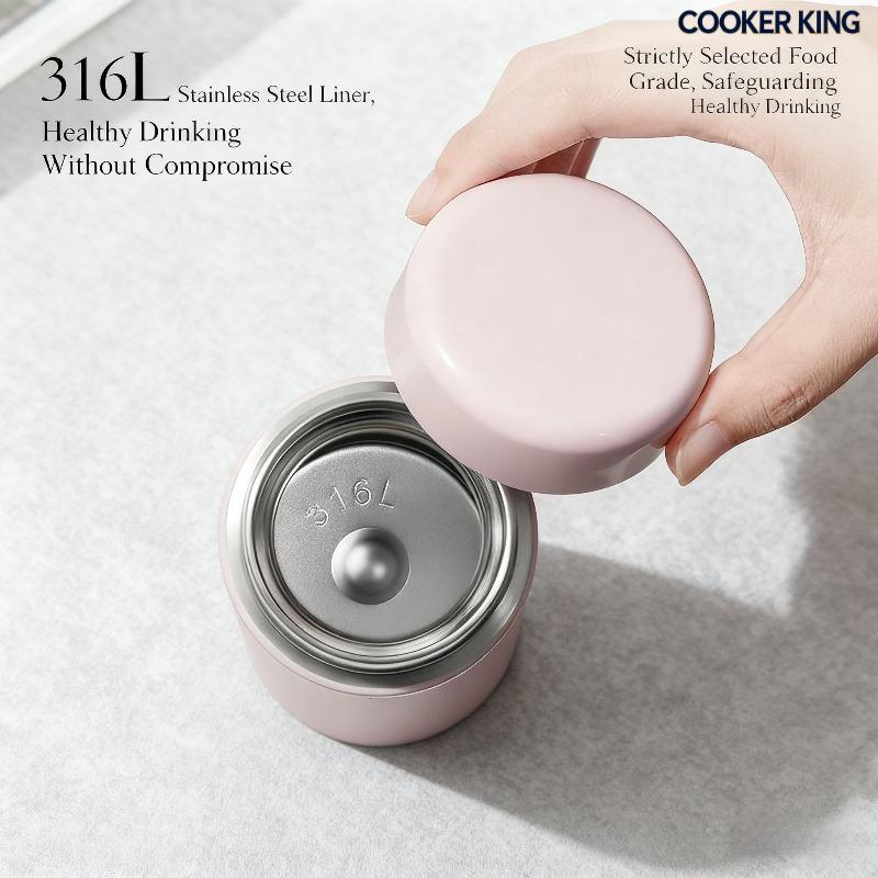 COOKER KING 360ml Vacuum Flasks Stainless Steel Water Cup Simple Thermal Coffee Mug Portable Tea Cup Water Bottle Bicycle