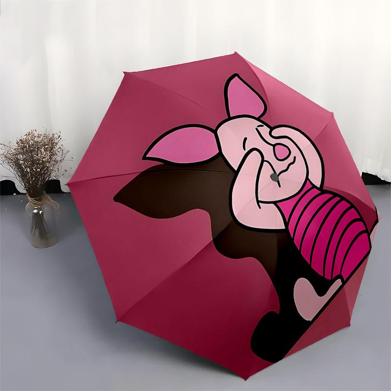 Winnie and friends Themed Travel Umbrella-8 Ribs Automatic Opening and Closing, Portable Folding Design, Compact and Stylish Umbrella Suitab