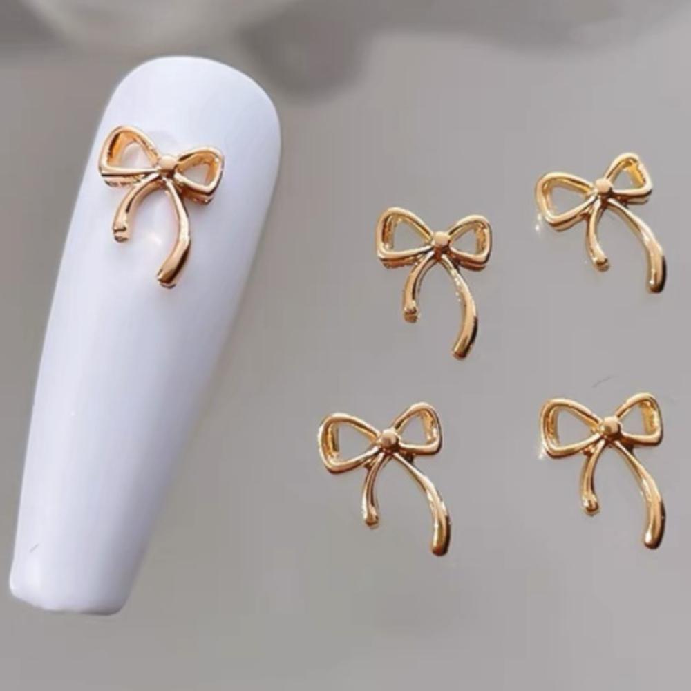 

20pcs/Lot 3D Metal Nail Art Charm Cute Bowknot DIY Manicure Tools for Valentine s Day Christmas Day золотой