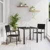 VidaXL 3-piece Garden Dining Set In Black Poly Rattan 3380036