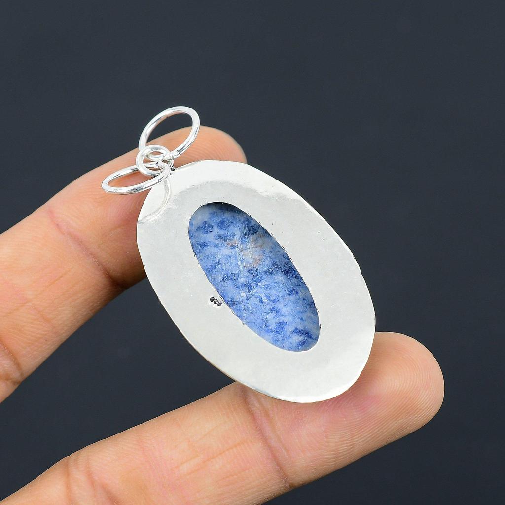 Daughters Day Deal Oval Sodalite Stone 925 Silver Bezel Elegant Wife New Pendant