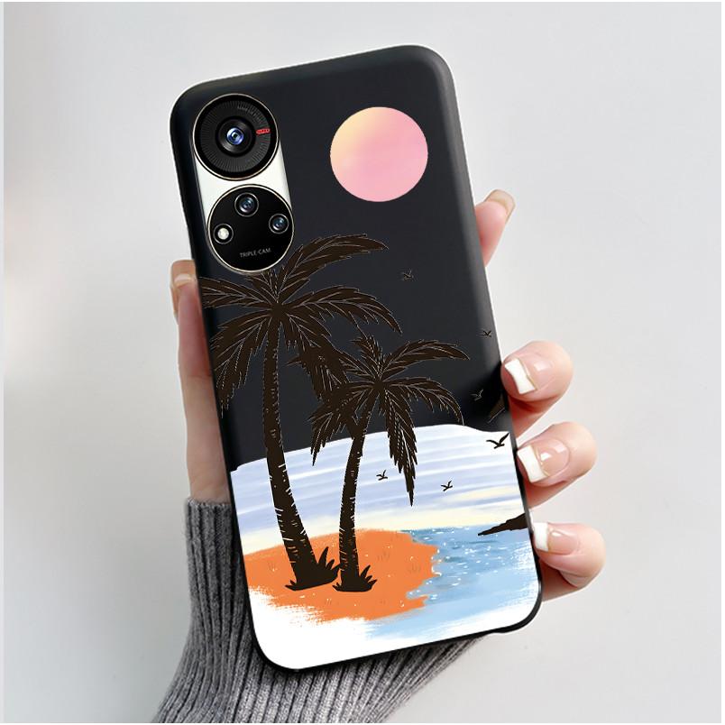 

Casing For ZTE Blade V40S / Axon 40 SE / V70 Pro Case Aesthetic Cute Cat Astronaut Soft Black Matte Protective Shell Back Cover ZTE Blade V70 Pro