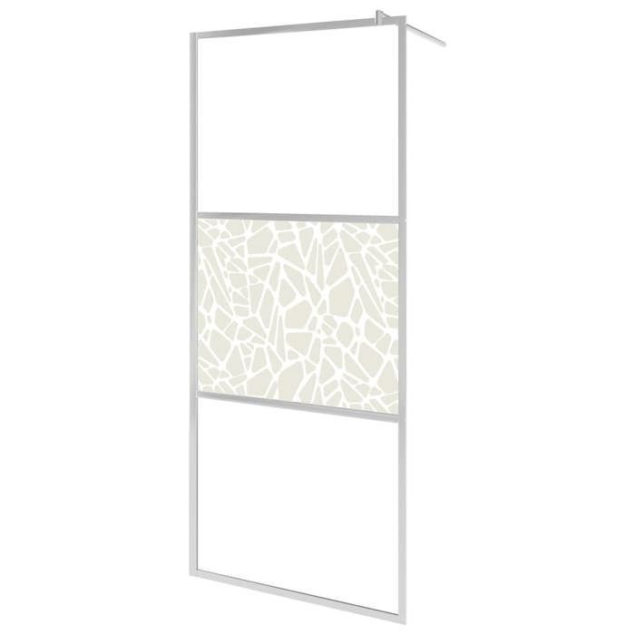VidaXL Paroi de Douche à l'Italienne Cabine de Douche Cloison de Douche Salle de Bain Maison Intérieur Verre ESG Pierre 146652