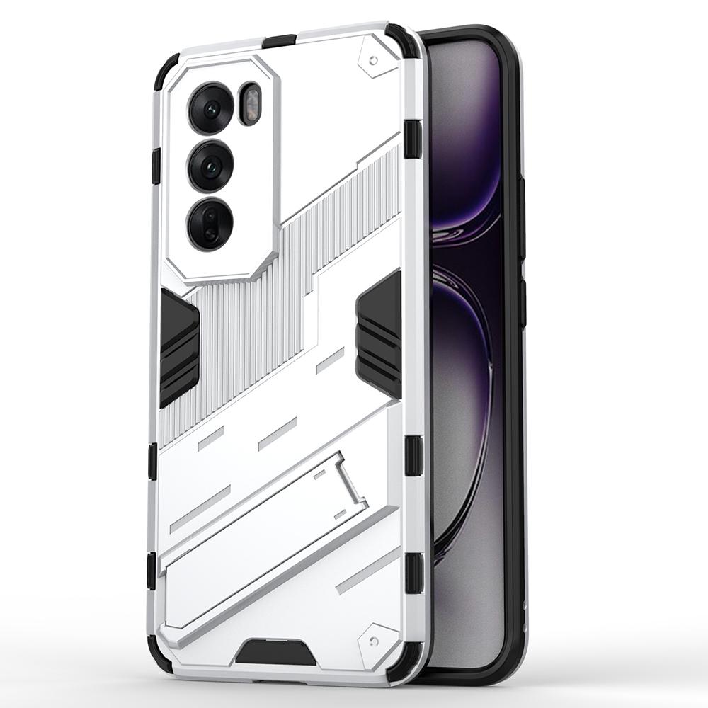 

For Oppo Reno12 5G (Global) Case Kickstand Hybrid Hard PC Soft TPU Phone Cover White