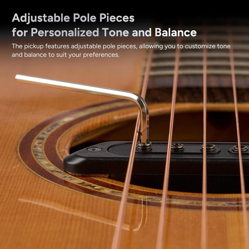 AMUMU SP60 Magnetic Passive Soundhole Pickup Humbucker for Acoustic Guitar -