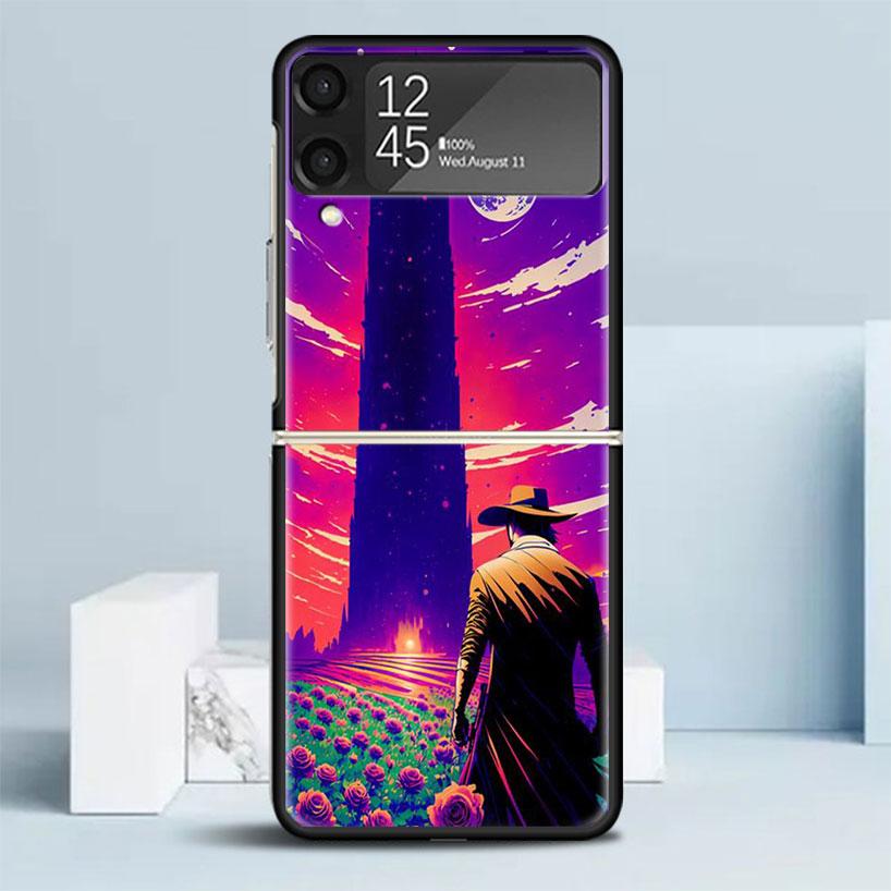Stephen King The Dark Tower Black Cover for Samsung Galaxy Z Flip 7 6 5 4 3 5G Phone Case Flip7 Flip6 Flip5 Flip4 Flip3 Pattern