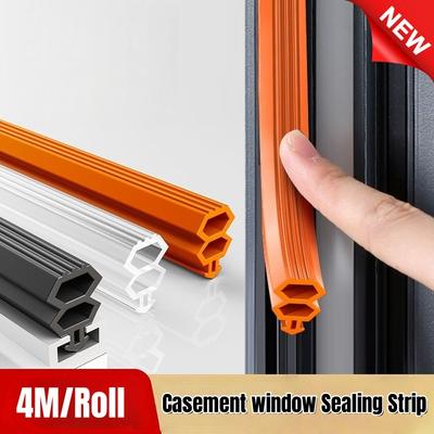 New TPE Casement Window Sealing Strip Plastic Steel Window Seal Card Slot Weatherstrip Door Weather Stripping Draft Stopper