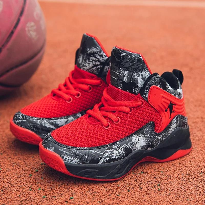 New Boys Brand Basketball Shoes for Kids Sneakers Thick Sole Non-slip Children Sports Shoes Child Boy Basket Trainer Shoes