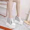 Fashion Autumn Women High Platform Shoes Height Increasing Casual Shoes 14 CM Thick Sole Trainers Breathable Shoes Women Sneakers