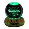 Halloween Crystal Ball Night Light for Kids 3D Pumpkin Crystal Ball LED Night Light with Resin Base Halloween Pumpkin Globes Lamp for Indoor