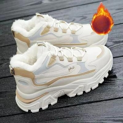 Winter Women's Shoes New Platform Cotton Shoes Women's Lace-up Casual Sports Shoes and Ankle Boots Running Shoes Warm Snow Boots