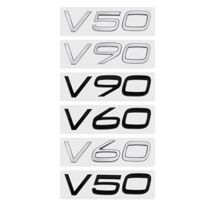 3D Chrome ABS Car Letters For V50 V60 V90 Emblem Badge Logo Sticker Trunk Decoration Auto Accessories