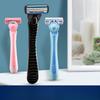 Six-Blade Manual Shaving Razor for Men with Old-Fashioned Design and Razor Holder