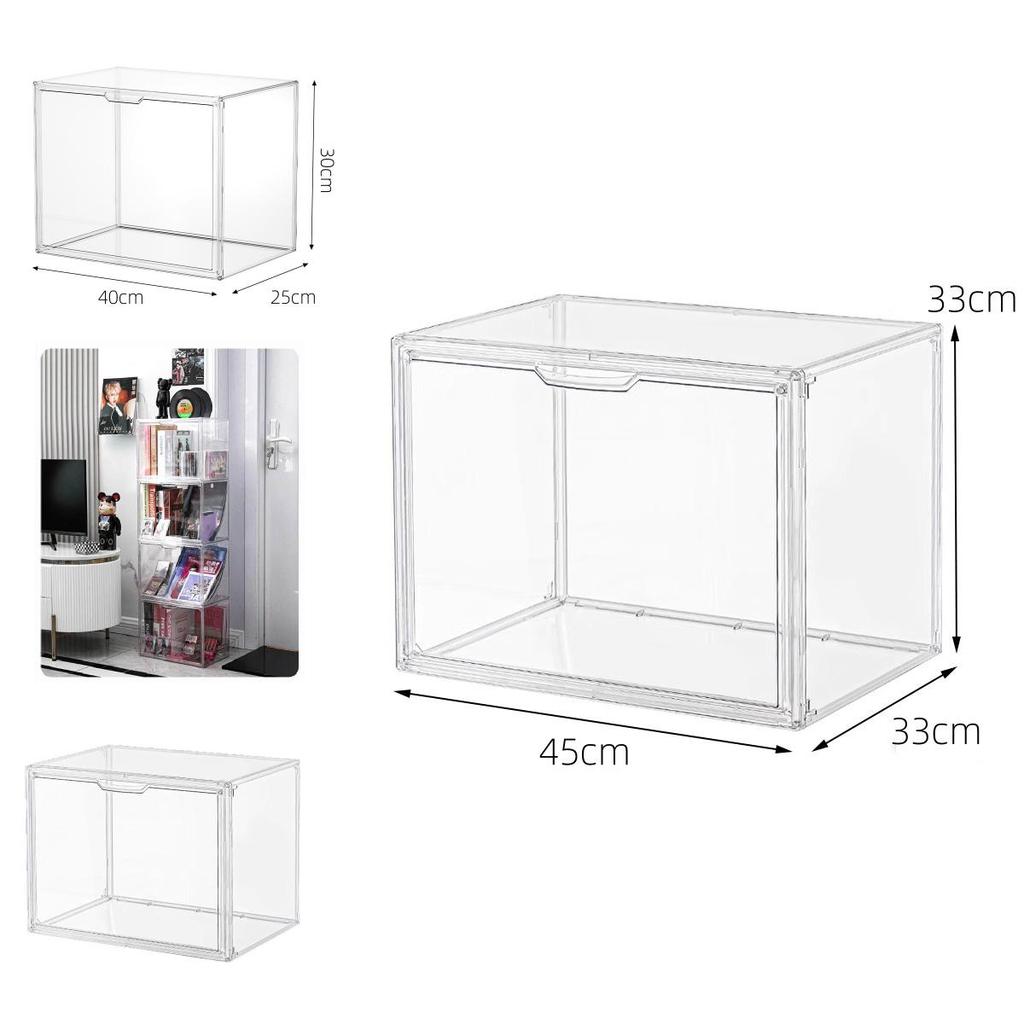 Transparent Plastic Book Storage Box With Lid For Cd Magazine Desktop Organizer