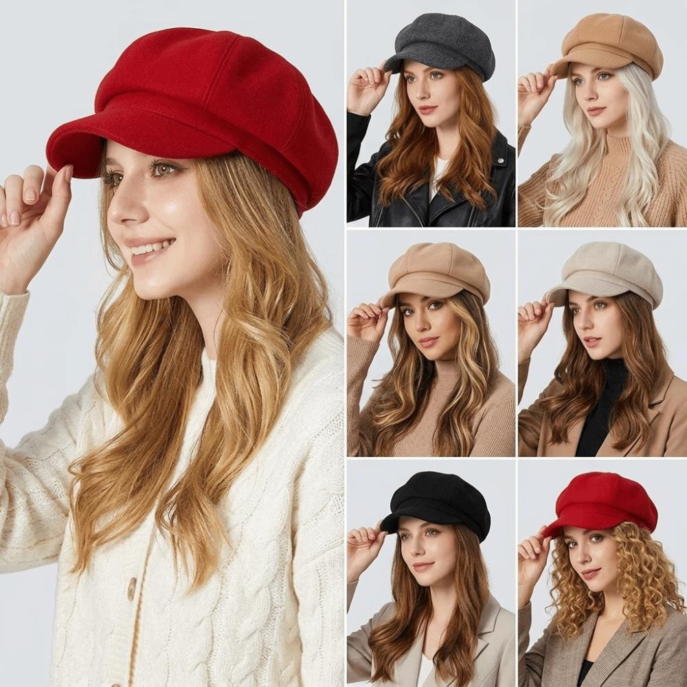 Cotton Beret Hat Windproof Painter Caps Casual Octagonal Newsboy Cap Autumn Winter