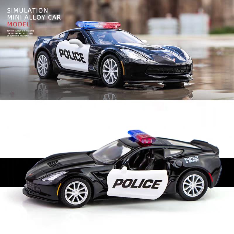 Chevrolet Corvette C7 Grand Sport Simulation Diecast & Toy Vehicle Pull Back Car & Doors Open RMZ City 1:36 Alloy Supercar Model