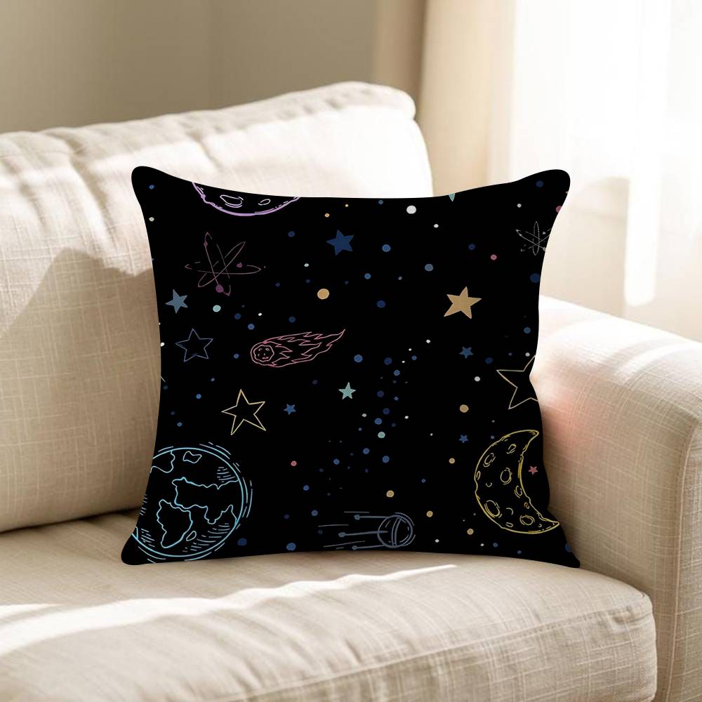 Astronauts Personalized Pillow Cover Kids Bedroom Wild Party Decor Pillowcase Kid Birthday Shower Gift