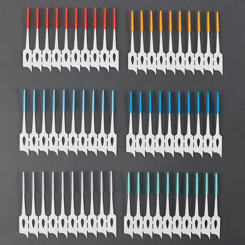 120 Teile/schachtel Mundpflege Werkzeuge Silikon Interdentalbürsten Super Weiche Zahnreinigungsbürste Zahnreiniger Zahnseide Zahnstocher