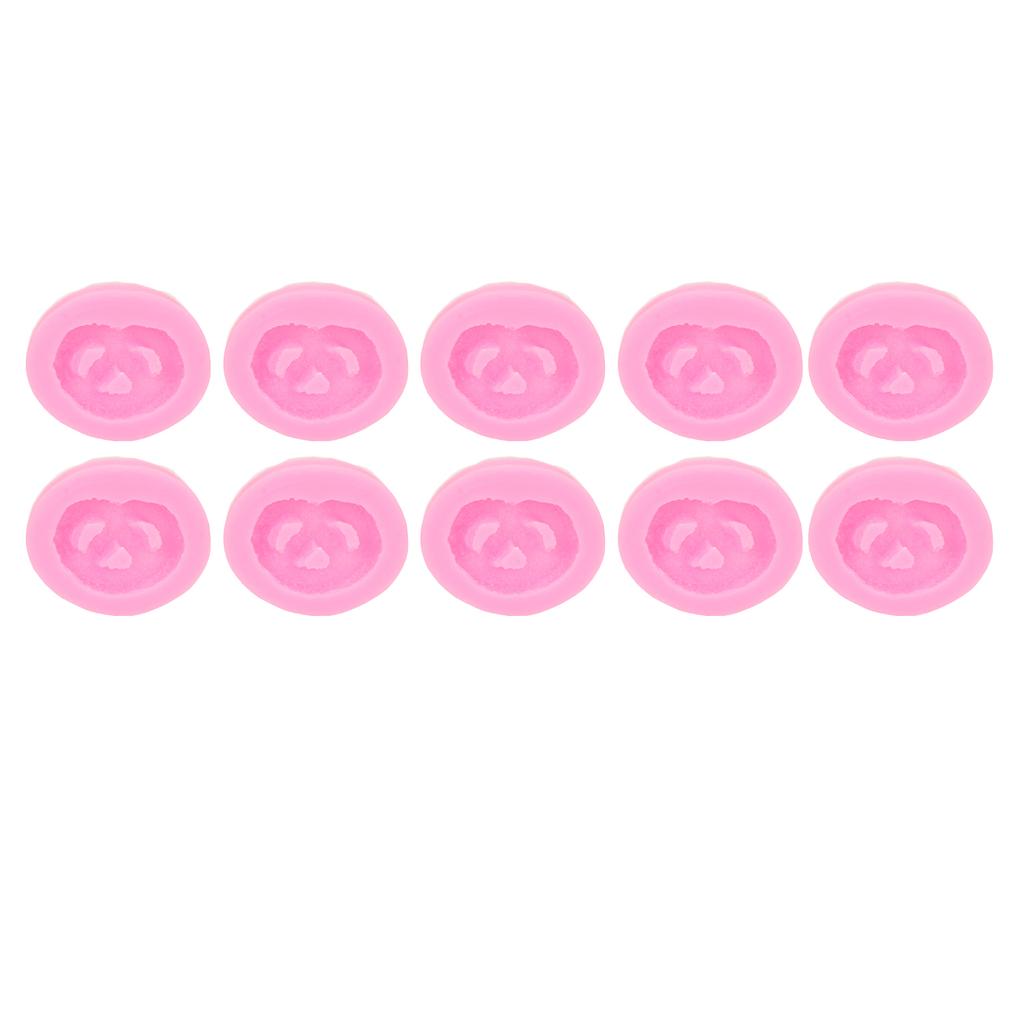 10PCS Biscuit Silicone Mould Pink High Temperature Resistant Low Deformation Baking Mold for DIY