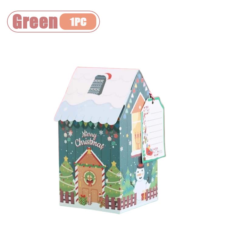 1-40PCS Christmas Themed Snowman Gingerbread House Cookie Box Decorative Gift Packaging for Holiday Candy Treats Party Present