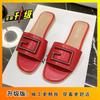 Platform Slippers Female 2025 Summer Wear Word with Fairy Style Fashion Versatile Internet Celebrity Flat Sandals Dopamine