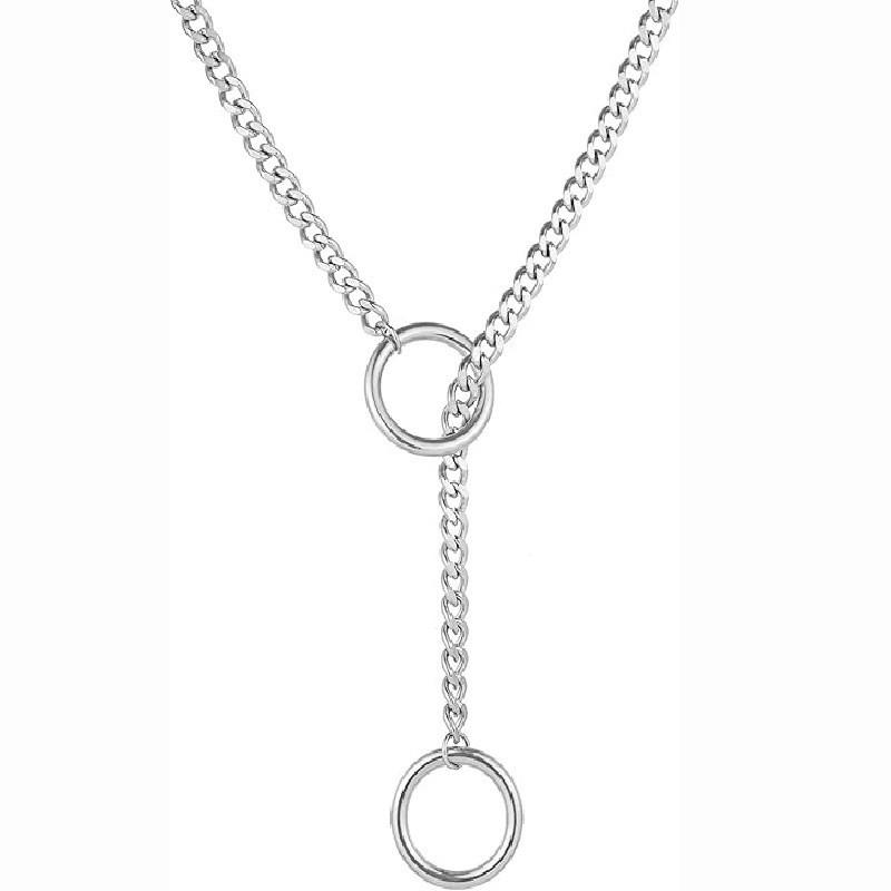 Collana a Catena Scorrevole con O-ring a Forma di Cuore Personalizzata, Collana Lunga Cubana alla Moda, Gioielli Retrò per Ragazze