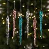 Clear Acrylic Icicle Ornaments Twisted Water Drop Design Snowflake Ornaments Set  Home Decoration