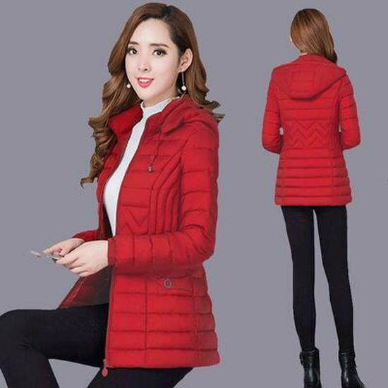 Women's Slim-Fit Lightweight Cotton Jacket - Trendy Winter Coat with Three-Dimensional Decoration for Middle-Aged Moms (2024)